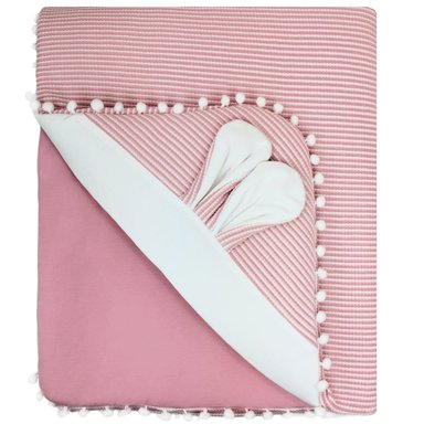 COLCHA BEBÉ ACOLCHADA - OREJITAS - PALO ROSA