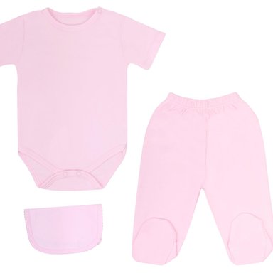 AJUAR BEBÉ NIÑA ROSADO 3 PIEZAS