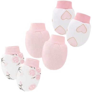 PACK X3 MITONES ANTIRRASGUÑOS PARA BEBÉ NIÑA S2358