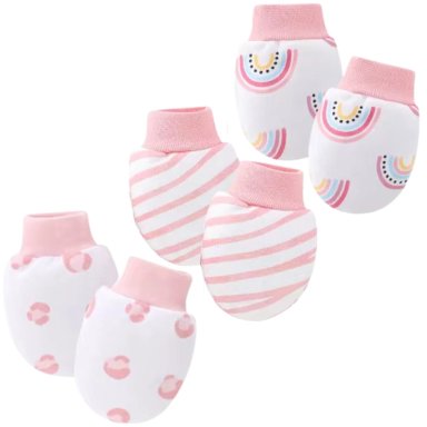 PACK X3 MITONES ANTIRRASGUÑOS PARA BEBÉ NIÑA S2357