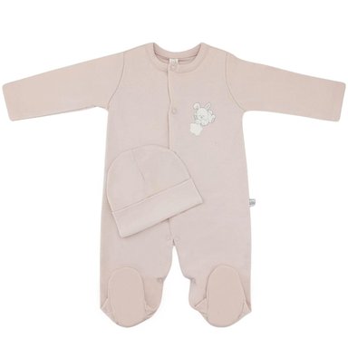 ENTERIZO BEBÉ ALGODON BEIGE - T0402 - 1
