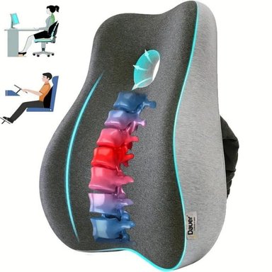 COJÍN LUMBAR RESPALDAR VISCOELÁSTICO 3D ERGONOMICO CONBOLSILLO LATERAL