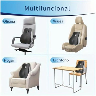 COJÍN LUMBAR RESPALDAR VISCOELÁSTICO 3D ERGONOMICO CONBOLSILLO LATERAL - 4