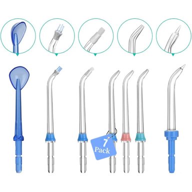 SET 7 BOQUILLAS DE REPUESTO PARA IRRIGADOR DENTAL LIMPIEZA BUCAL