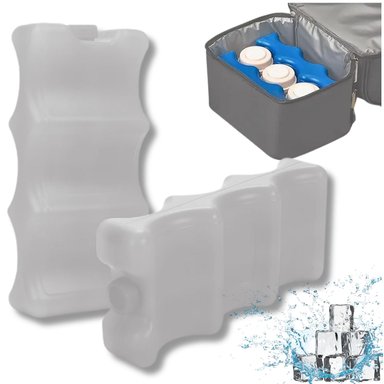 BLOQUES HIELO DAUER BLANCO CON GEL REUTILIZABLES BOTELLAS BIBERONES BEBIDAS X2 UNIDADES
