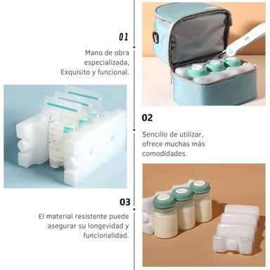 BLOQUES HIELO DAUER BLANCO CON GEL REUTILIZABLES BOTELLAS BIBERONES BEBIDAS X2 UNIDADES - 2