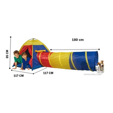CARPA RYBIU 4 PERSONAS JUEGO INFANTIL ARMABLE CON DISEÑO DE CASA - 2