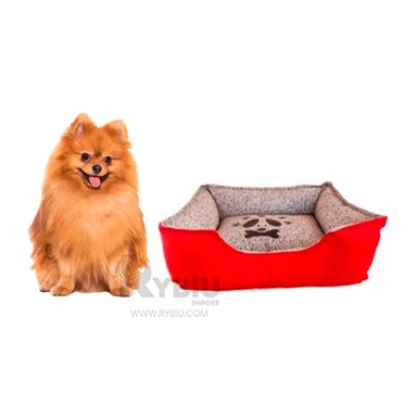 CAMA PERROS DE COLOR ROJO EN TALLA S + PAPEL DE REGALO RYBIU - 3