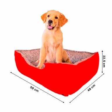 CAMA PERROS DE COLOR ROJO EN TALLA S + PAPEL DE REGALO RYBIU - 5