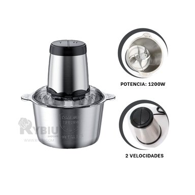 PICADOR RYBIU 8603 1200 W 3L ELECTRICO DE 2 VELOCIDADES PARA FRUTAS Y VERDURAS - 2