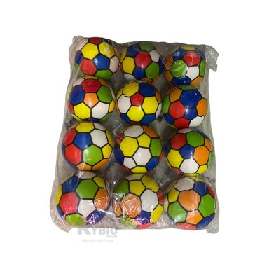 SET PELOTAS RYBIU A-68 MULTICOLOR ANTIESTRES 12 UNIDADES FUTBOL COLORES