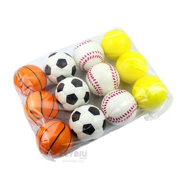 SET PELOTAS RYBIU A-68 MULTICOLOR ANTIESTRES 12 UNIDADES DEPORTIVO
