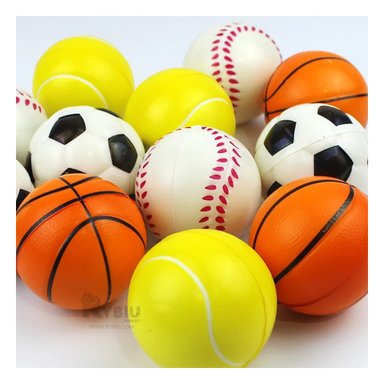 SET PELOTAS RYBIU A-68 MULTICOLOR ANTIESTRES 12 UNIDADES DEPORTIVO