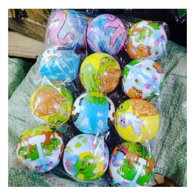 SET PELOTAS RYBIU A-68 MULTICOLOR ANTIESTRES 12 UNIDADES ANIMALES - 2