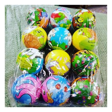 SET PELOTAS RYBIU A-68 MULTICOLOR ANTIESTRES 12 UNIDADES ANIMALES - 4