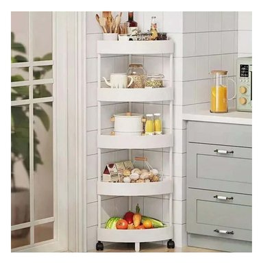 ESTANTE RYBIU HO29448 BLANCO ESQUINERO 5 NIVELES CON RUEDAS MULTIUSO