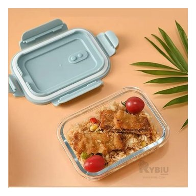 TAPER PRACTICO CON 2 DIVISIONES RYBIU CO29559 CELESTE UTIL CON TAPA