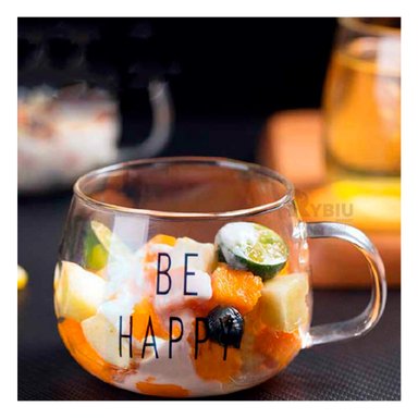 TAZA RYBIU RESISTENTE DURADERA DE 350ML BE HAPPY + PAPEL DE REGALO CO29909