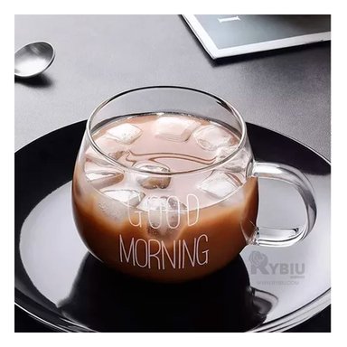TAZA RYBIU DE VIDRIO DISEÑO DE 350ML GOOD MORNING CO29910