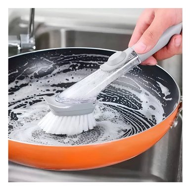 ESCOBILLA DISPENSADORA DE JABON LIQUIDO COLOR PLOMO PARA COCINA - 2
