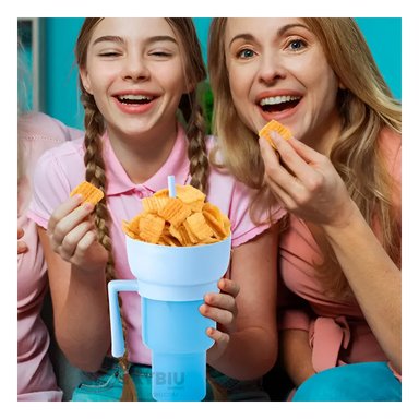 VASO PARA CHUCHERIAS RYBIU CO29758 CELESTE +PAPEL DE REGALO