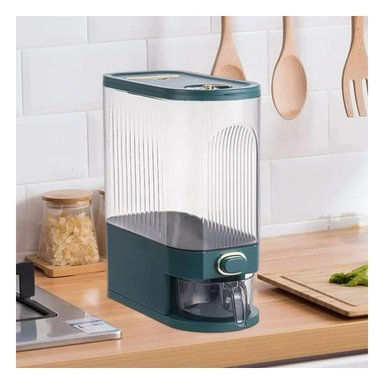 DISPENSADOR RYBIU CO29815 VERDE EN FORMA BARRIL ARROZ Y CEREAL - 2
