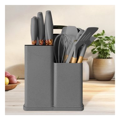 SET UTENSILIOS RYBIU CO29818 GRIS OSCURO COCINA PLOMO + PAPEL REGALO - 5