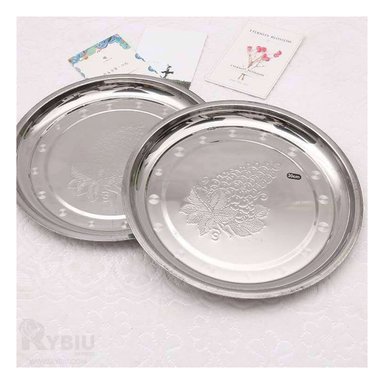 BANDEJA RYBIU CO30359 PLATEADO NOVEDOSA DECORACION ACERO 40X40 CM