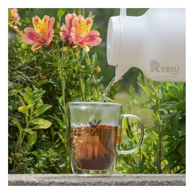 TAZA RYBIU ELEGANTE DE VIDRIO 250ML TRANSPARENTE + PAPEL DE REGALO 253-1