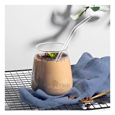 CAÑITA RYBIU 574 TRANSPARENTE SORBETE VIDRIO MODERNO + PAPEL REGALO