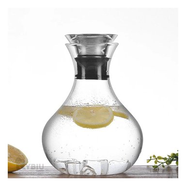 SET JARRA RYBIU 212 TRANSPARENTE LIVIANO TAPA 1600 ML FUJI + PAPEL REGALO