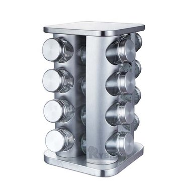 CONTENEDOR RYBIU CO30373 ACERO CONDIMENTERO MODERNO 16 FRASCOS FORMA CUADRADO