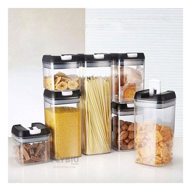 SET CONTENEDORES RYBIU CO30376 NEGRO 6 PIEZAS + PAPEL REGALO