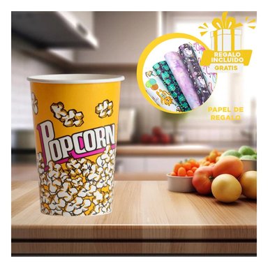 CUBETA VERSATIL CON VASO DELGADO AMARILLO Y+PAPEL DE REGALO