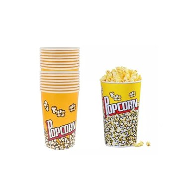 CUBETA VASO DE PLASTICO PARA POPCORN DELGADO AMARILLO