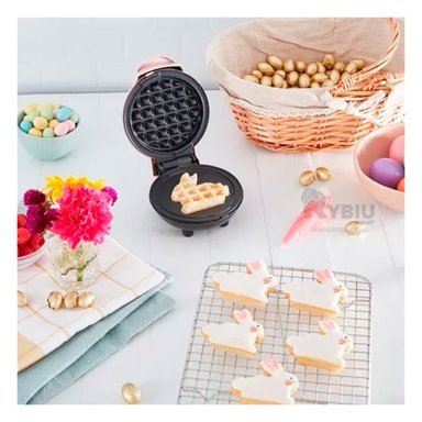 MINI WAFLERA RYBIU CO30008 FORMA CIRCULAR MODERNO EN DISEÑO ROSADO