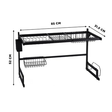 ESCURRIDOR RYBIU CO30407 NEGRO ELEGANTE PLATOS DISEÑO 85 CM - 4