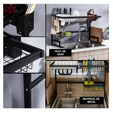 ESCURRIDOR RYBIU CO30407 NEGRO ELEGANTE PLATOS DISEÑO 85 CM - 5