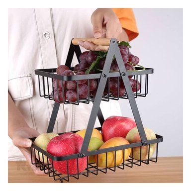 SET FRUTERO RYBIU CO30415 ACERO INOXIDABLE NEGRO PRACTICO 2 PARTES + PAPEL REGALO