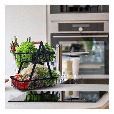 FRUTERO RYBIU CO30415 ACERO INOXIDABLE NEGRO DESMONTABLE 2 NIVELES