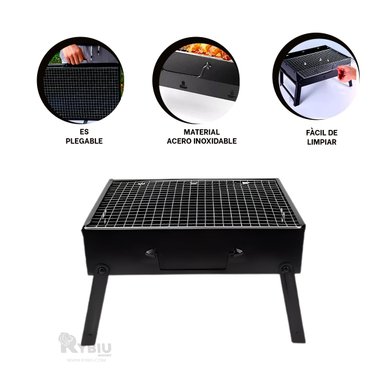 PARRILLA RYBIU CO30422 NEGRO MINI MINIMALISTA LA FAMILIA MULTIUSO - 2