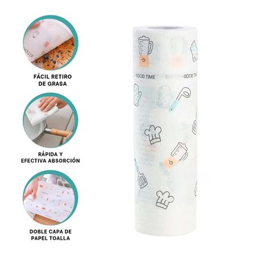 PAQUETE DE PAPEL TOALLA COLOR BLANCO CON DIBUJOS EN DOBLE CAPA HOGAR - 3