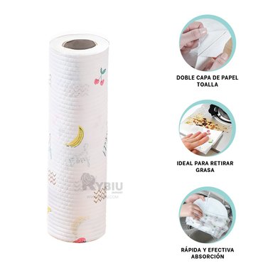 PAQUETE DE PAPEL TOALLA COLOR BLANCO CON DIBUJOS EN DOBLE CAPA HOGAR - 6