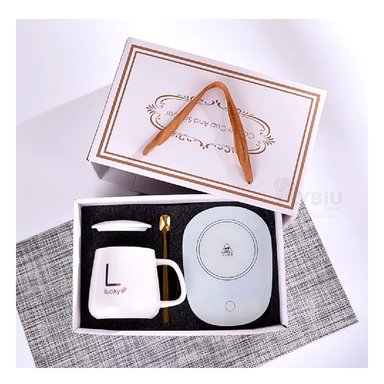 CALENTADOR CON TAZA DE CERAMICA TERMICA RYBIU CO30463 EN COLORBLANCO