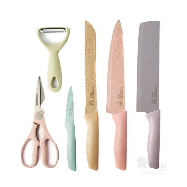 SET RYBIU CUCHILLOS CALIDAD MULTICOLOR CO30464 MÁRMOL 6 PIEZAS