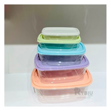 SET DE 5 TAPER RYBIU CO30467 MULTICOLOR CUADRADO CON TAPA