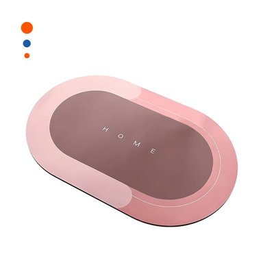 PISO BAÑO RYBIU HO29292 ROSADO TAPETE FORMA OVALADA + PAPEL REGALO