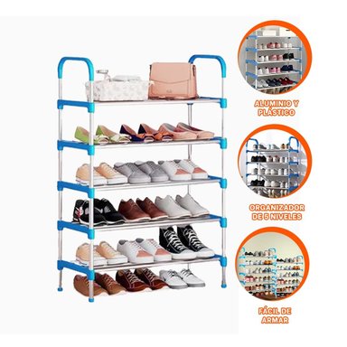 ORGANIZADOR VERTICAL CELESTE 5 NIVELES PARA CALZADO EN CASA USO DIARIO - 3