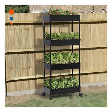 TORRE LATERAL DE 4 NIVELES CON 4 RUEDAS NEGRO PLASTICO RESISTENTE Y FUNCIONAL