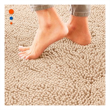 TAPETE RYBIU HO29301 60 X 40 CM MODERNA RECTANGULAR MICROFIBRA VERSATIL CREMA